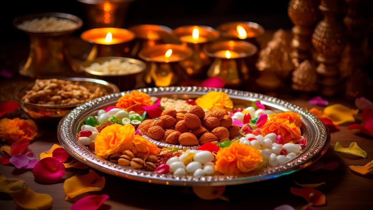 Karwa Chauth Puja thali 