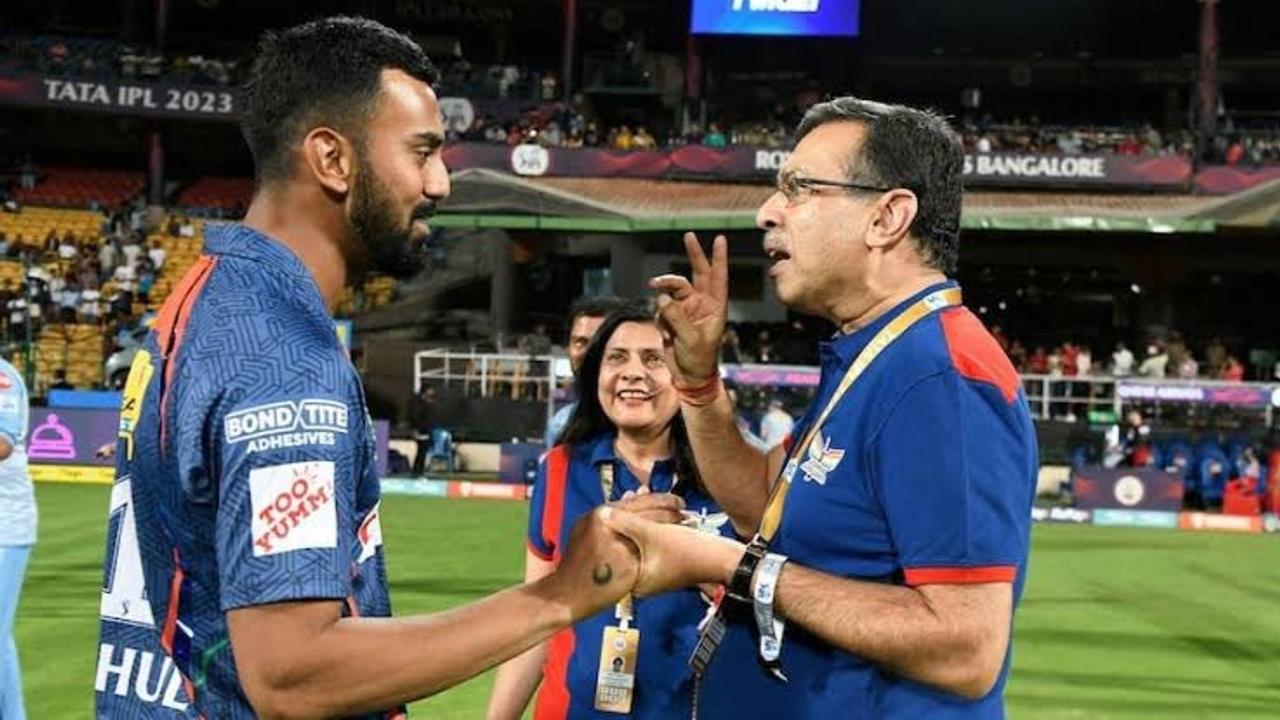 KL Rahul and LSG owner Sanjiv Goenka 