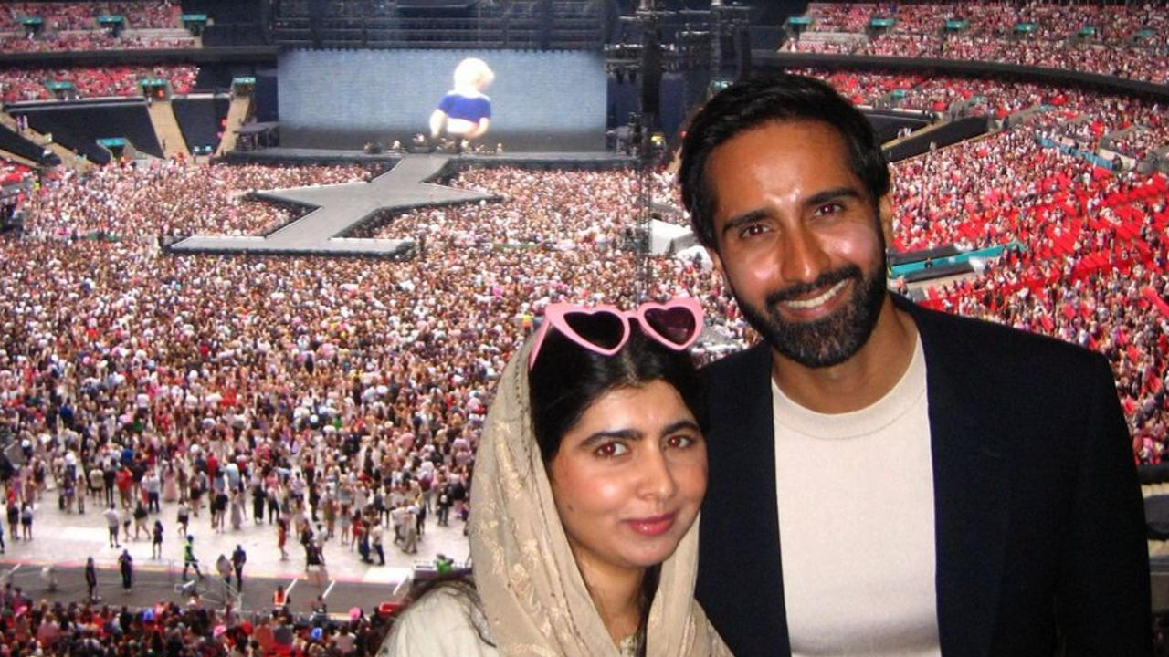 Malala Yousafzai attends her first-ever Taylor Swift's Era Tour concert in London.