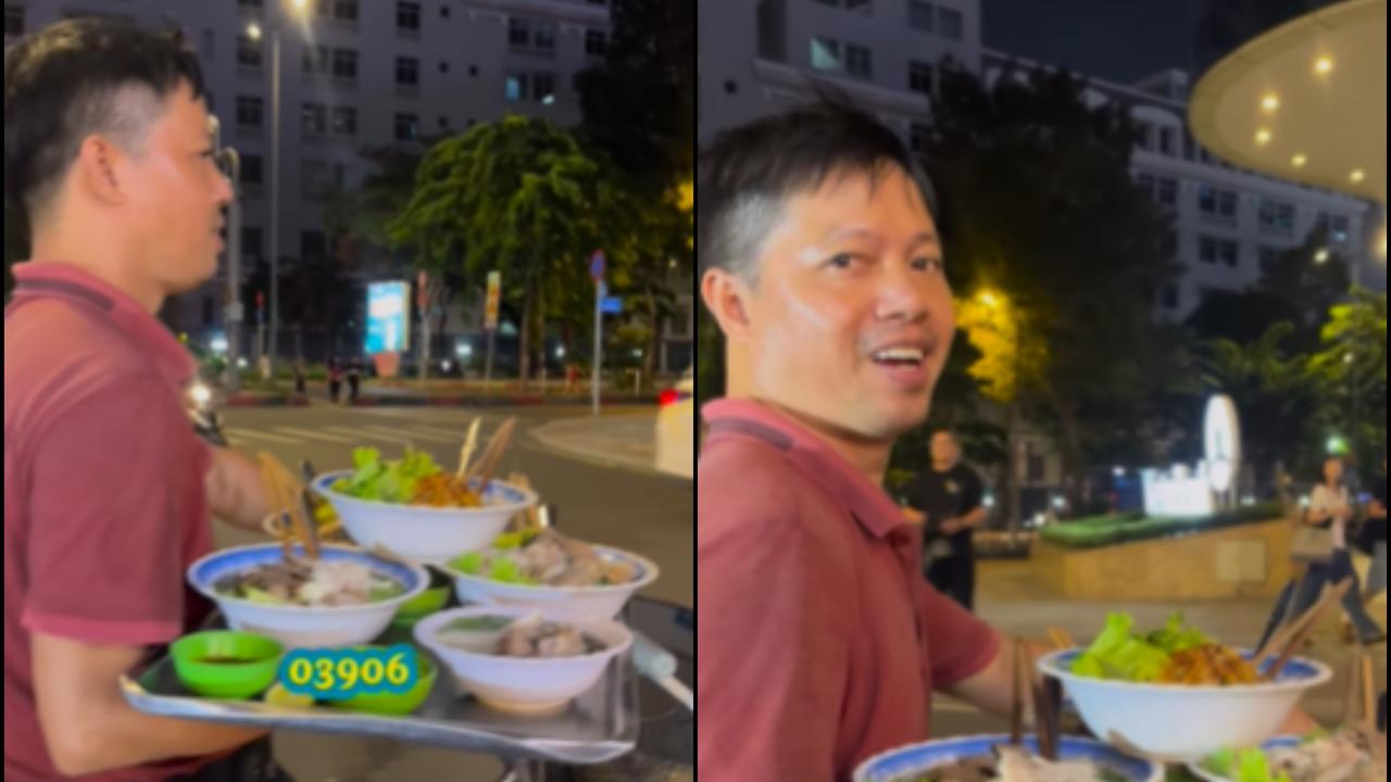 Man Balances Tray of Soup While Cycling Through Traffic, Wows the Internet with Impressive Skills