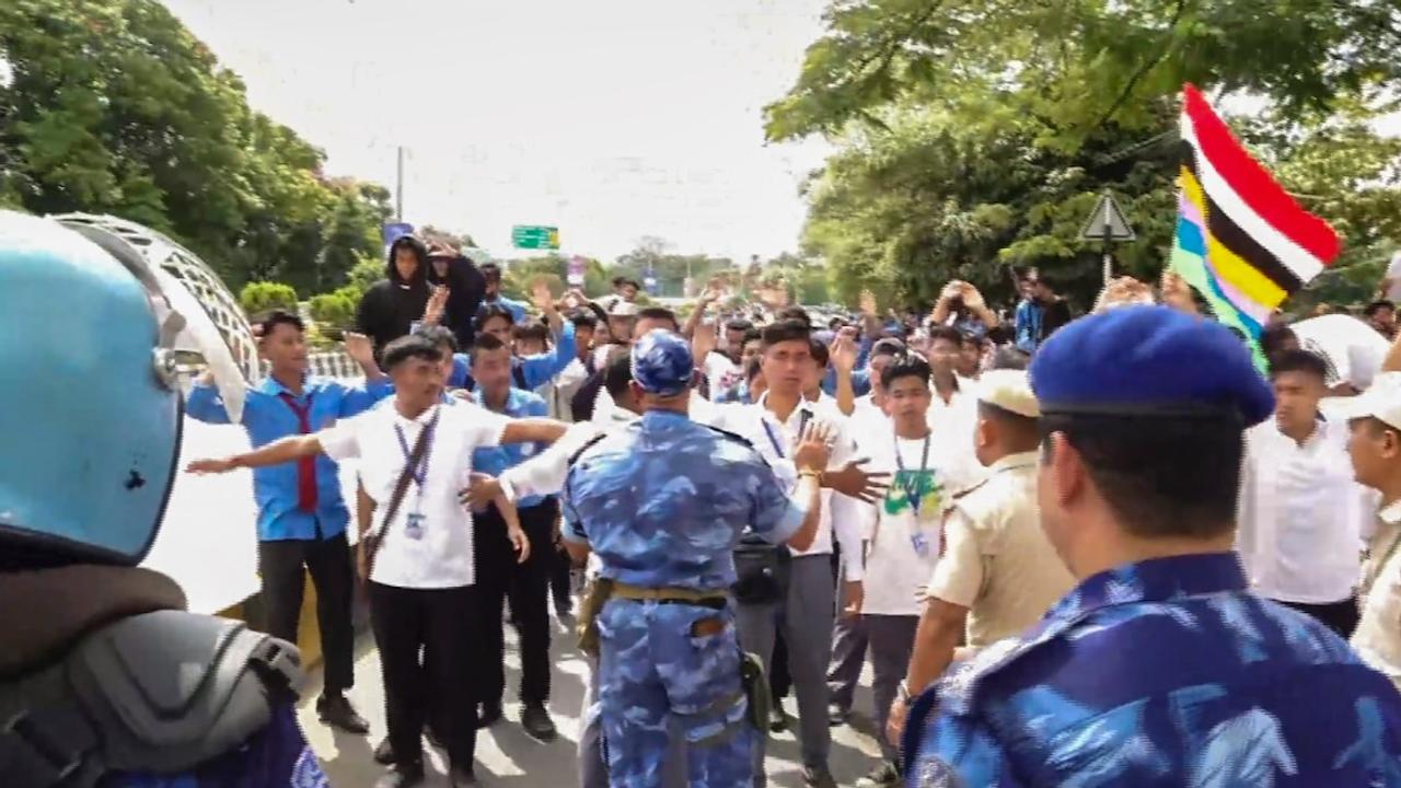 Manipur student protest 