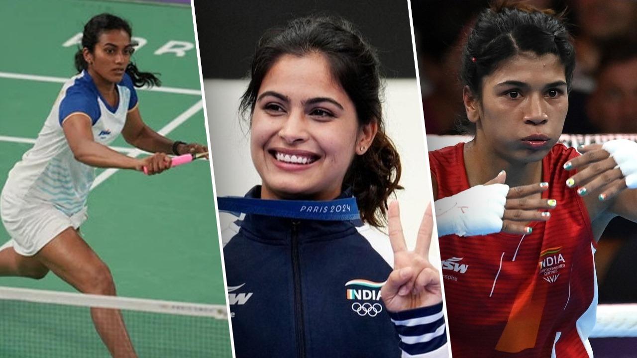 Manu Bhaker, PV Sindhu and Nikhat Zareen