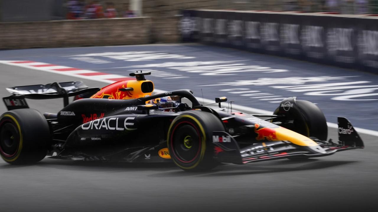 Max Verstappen in action in Baku.