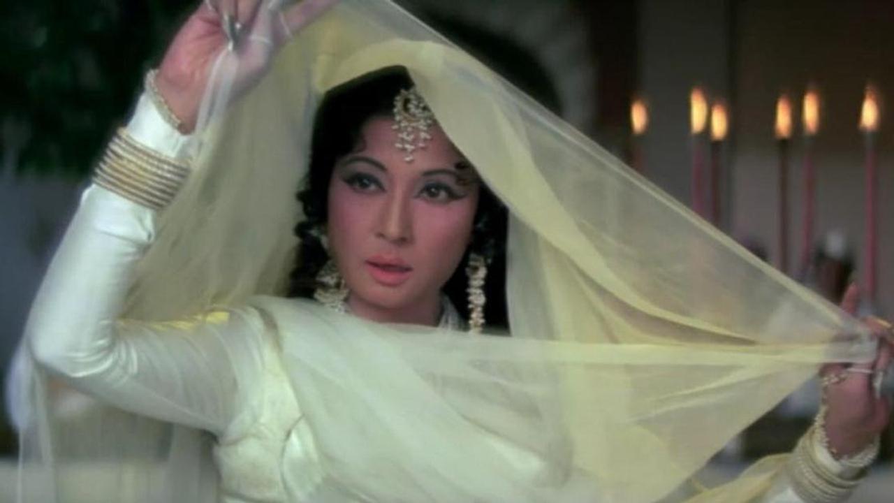 Meena Kumari in a still from Pakeezah