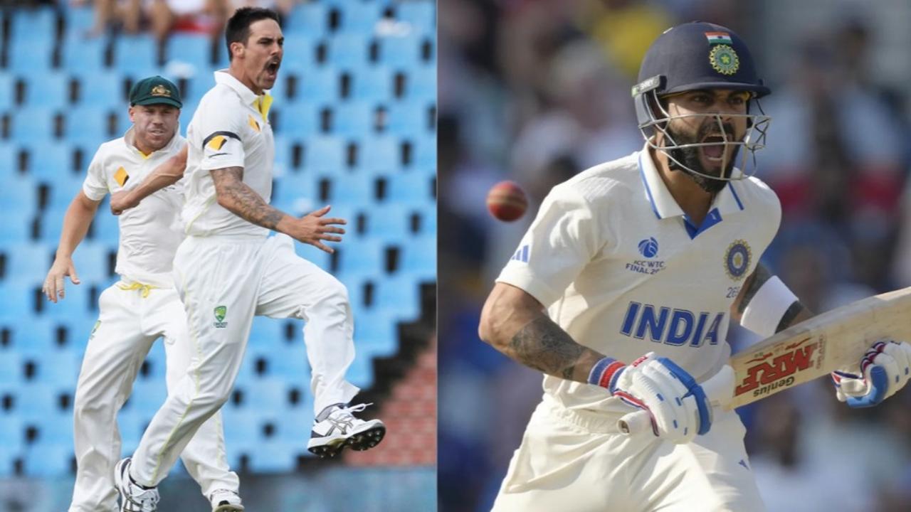 Mitchell Johnson and Virat Kohli