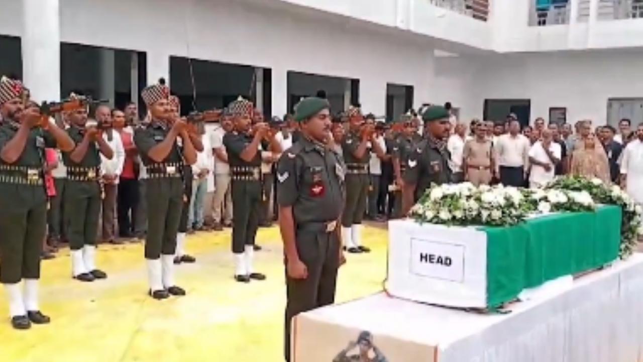 Mortal remains of Agniveer killed in firing exercise received with military honours in Guj village