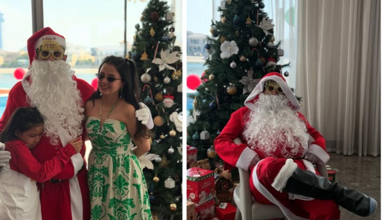 MS Dhoni dresses up as Santa Claus