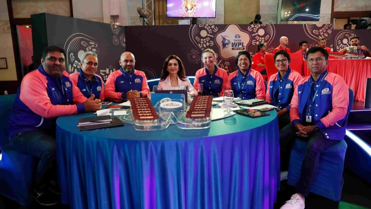 Mumbai Indians table at WPL 2025 auction