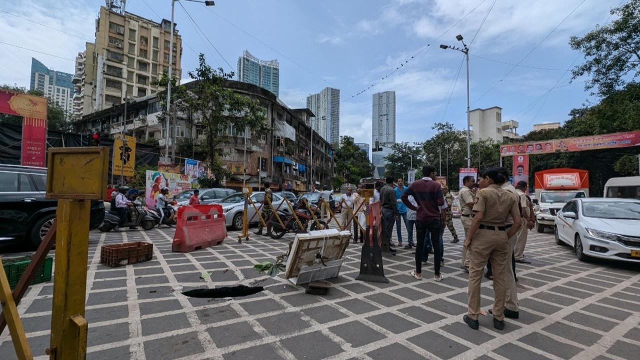 Mumbai road cave in 