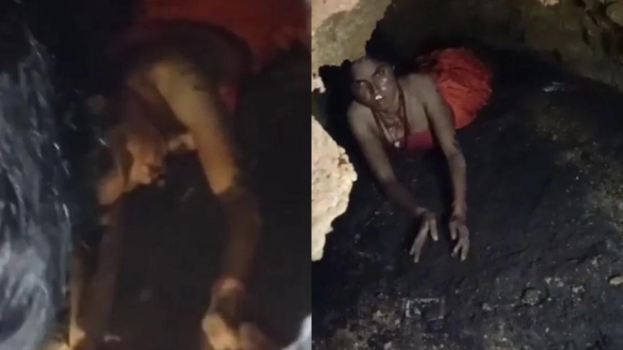 Viral Video: Missing Girl Found in Jharkhand Cave, Acts Like Snake