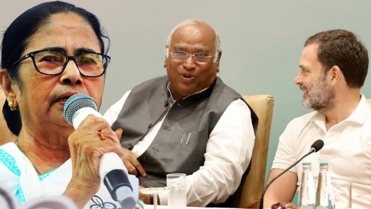 Mamata Banerjee, Mallikarjun Kharge and Rahul Gandhi