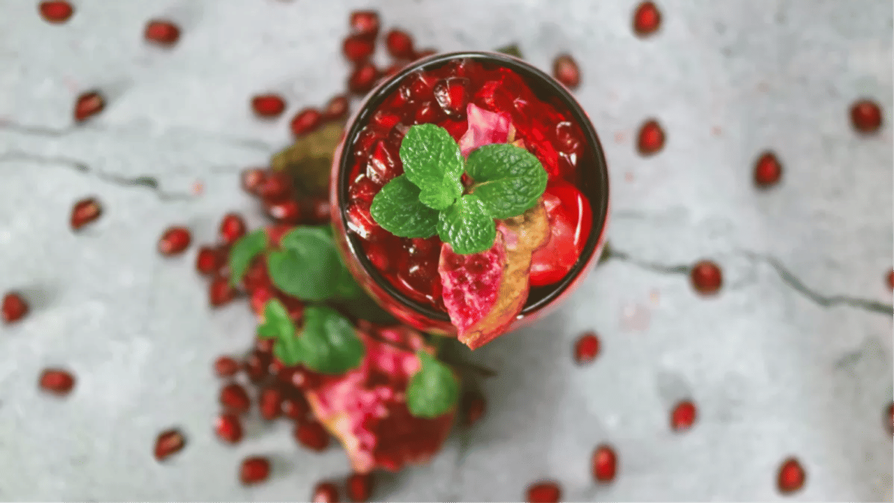 Nonalcoholic Pomegranate Punch Mocktail