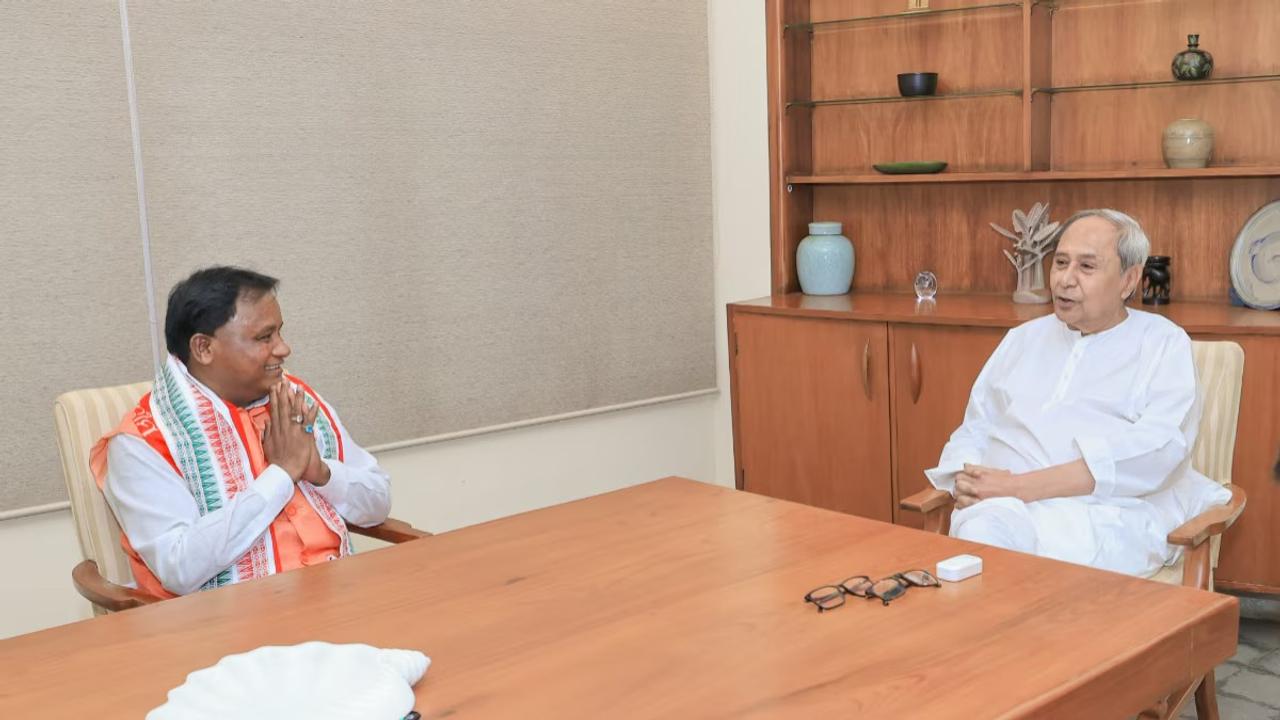 Odisha CM Mohan Majhi with former CM Naveen Patnaik