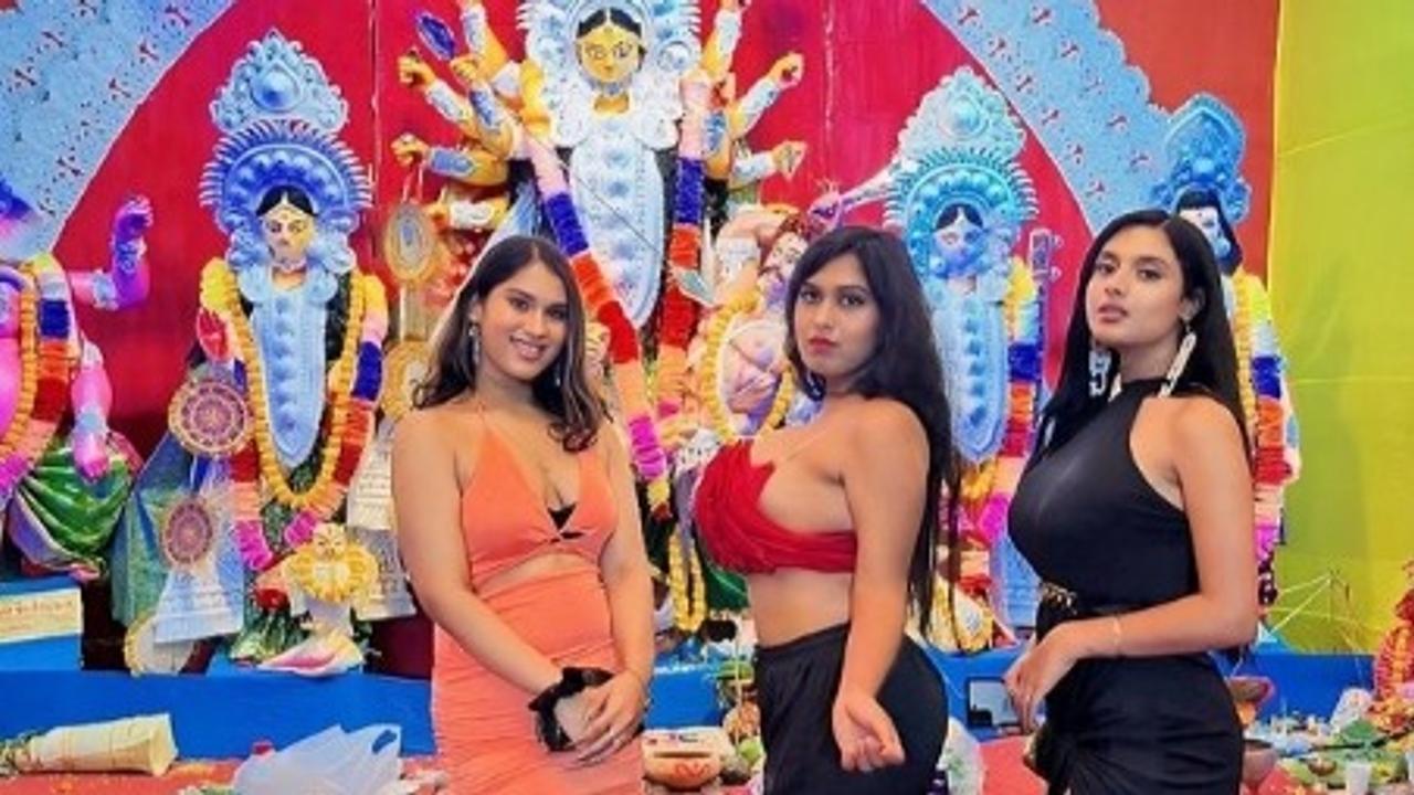  Photos from the event went viral which featured the model with two other friends at a Durga Puja pandal in Kolkata.