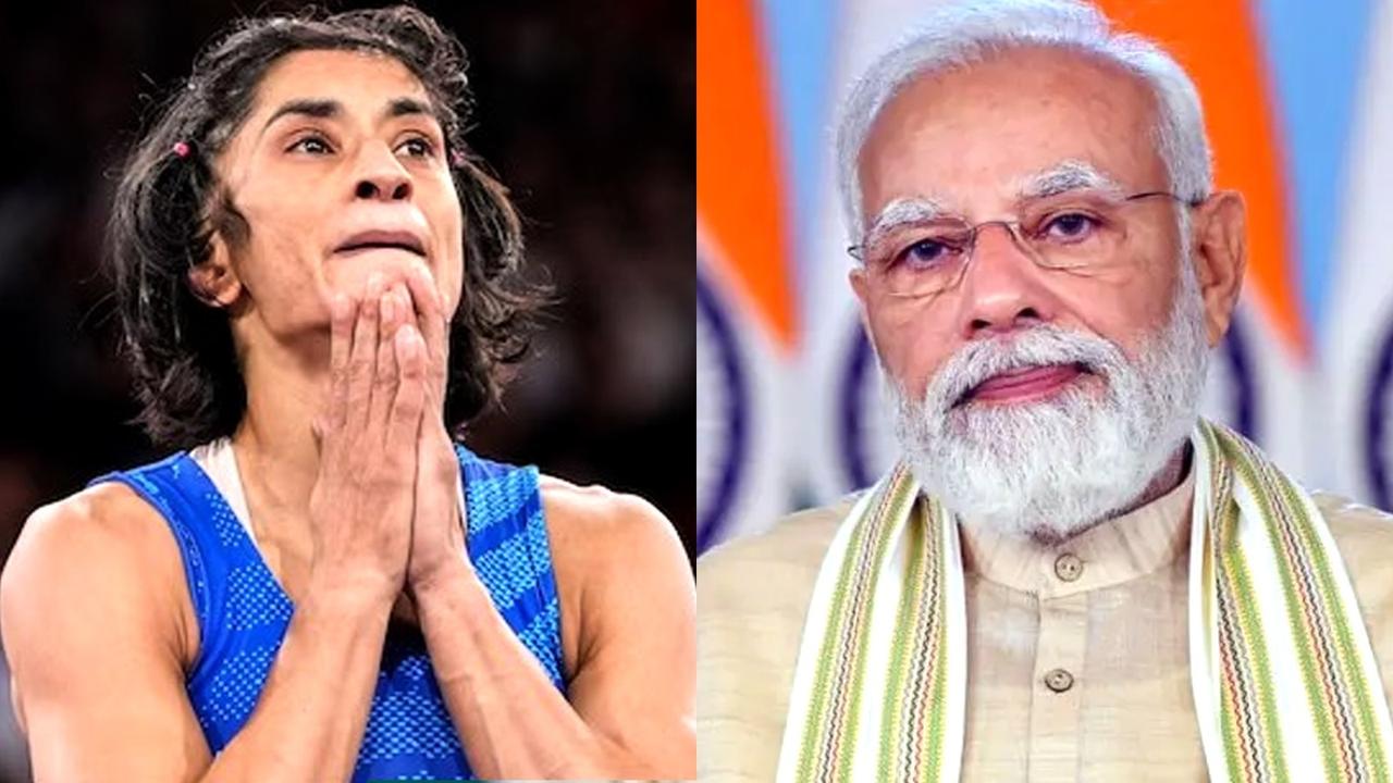 pm modi big comment on vinesh phogat meets indian contingent