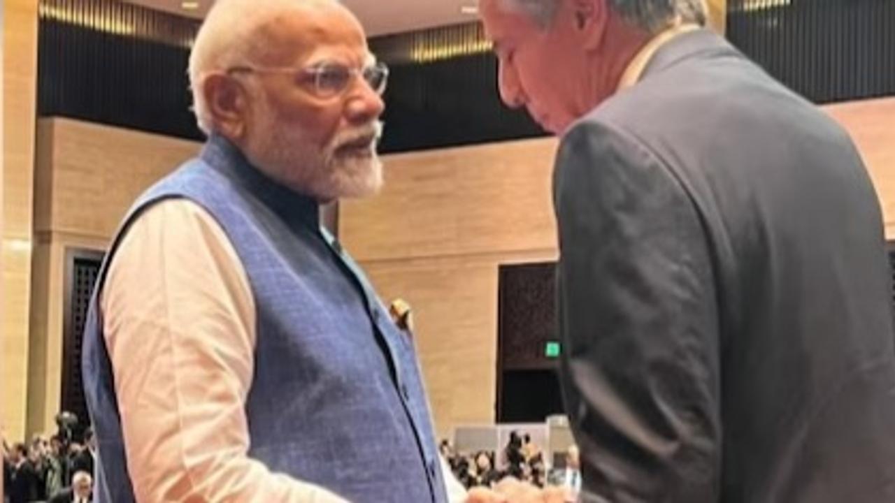 PM Modi interacts with US secretary of State Blinken in Laos 