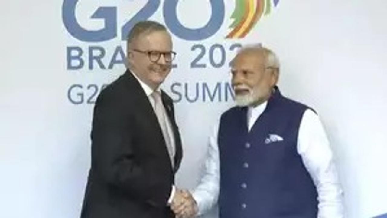 PM Modi with his Australian counterpart Anthony Albanese during the G20 summit.