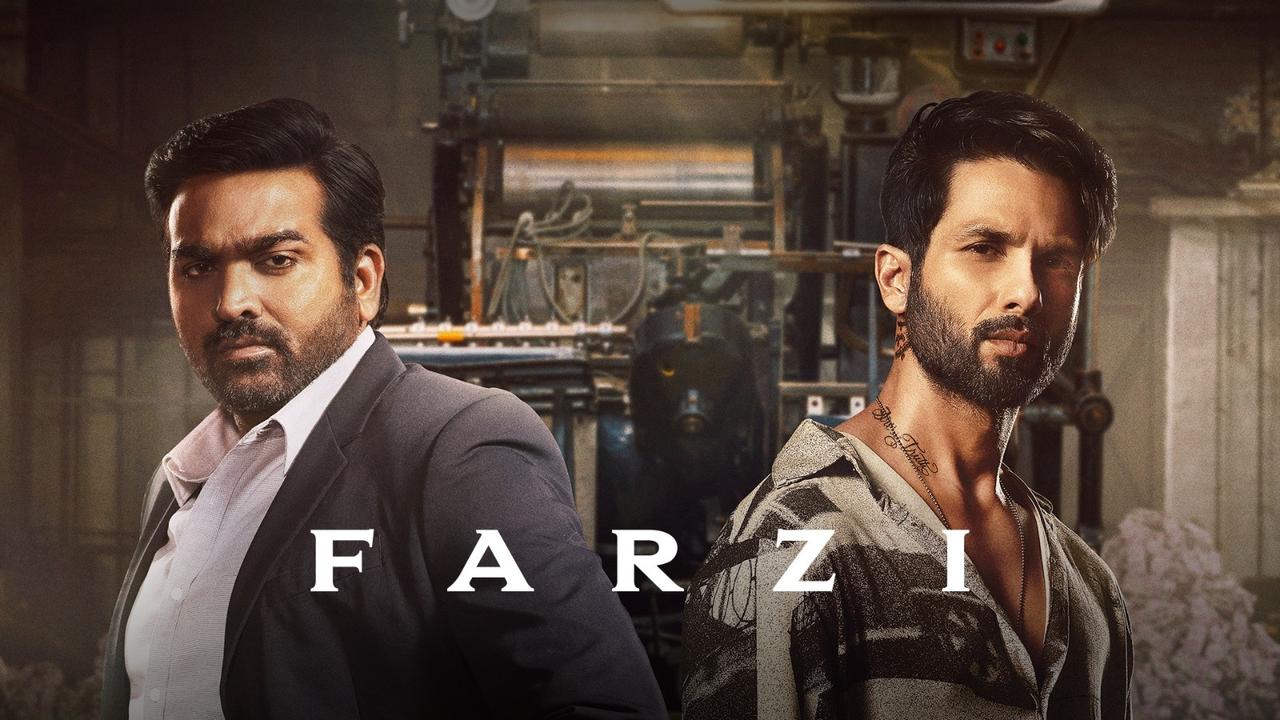 Poster of Farzi featuring Vijay Sethupathi and Shahid Kapoor