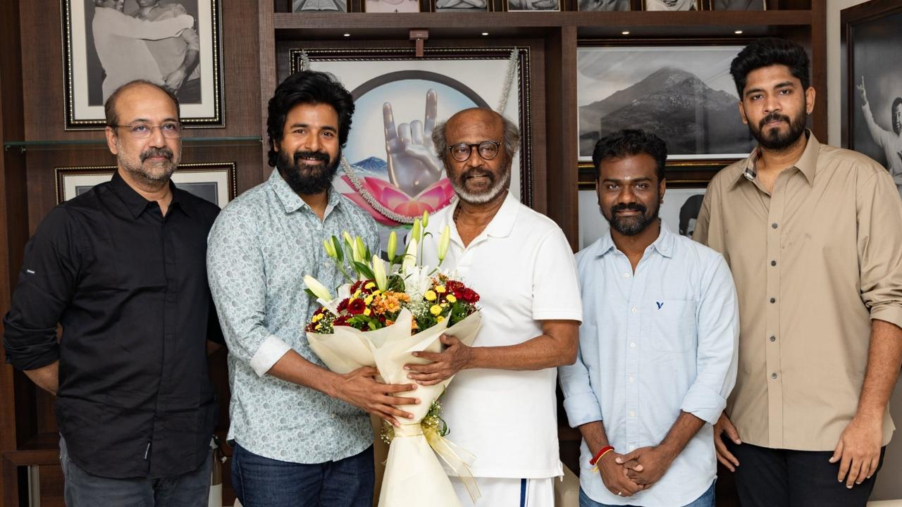 Rajinikanth meets the team of Amaran