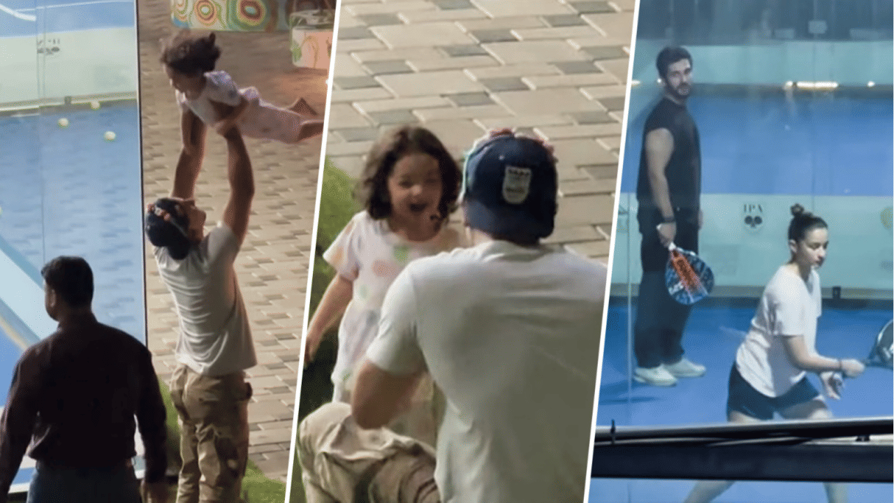 Ranbir Kapoor plays with daughter Raha.