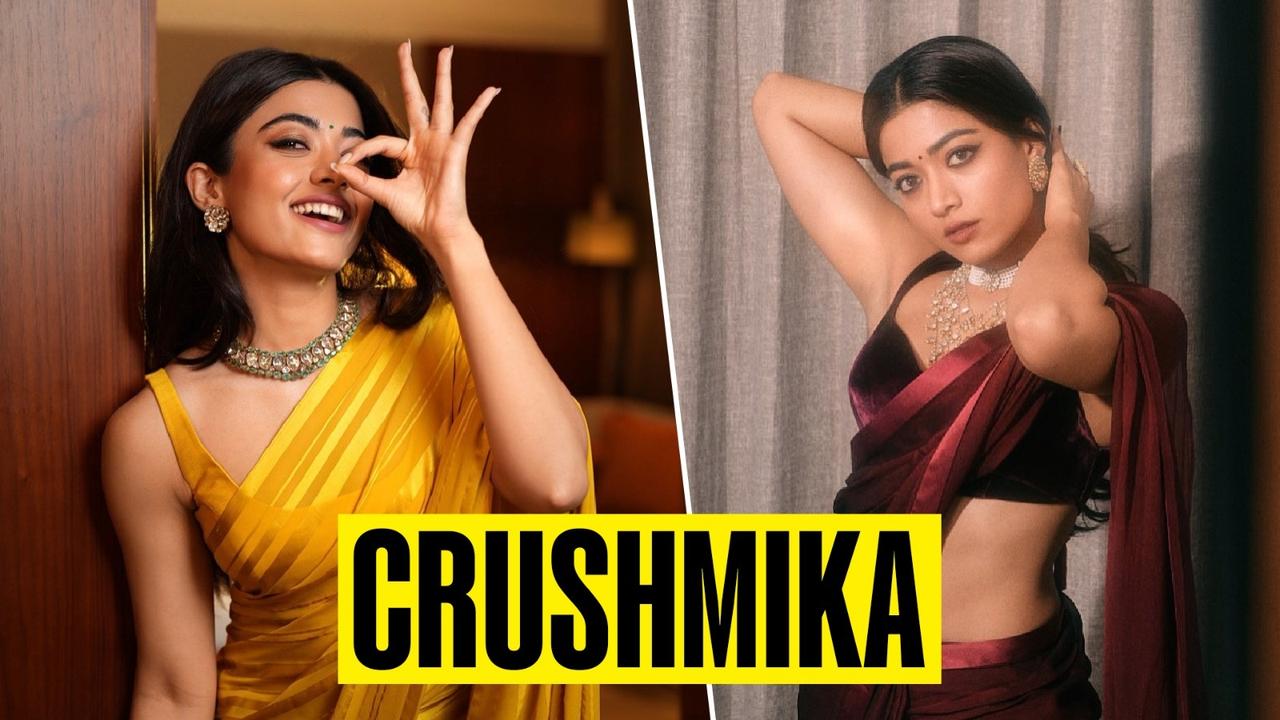 Rashmika Mandanna in saree for Pushpa 2 pre-release events