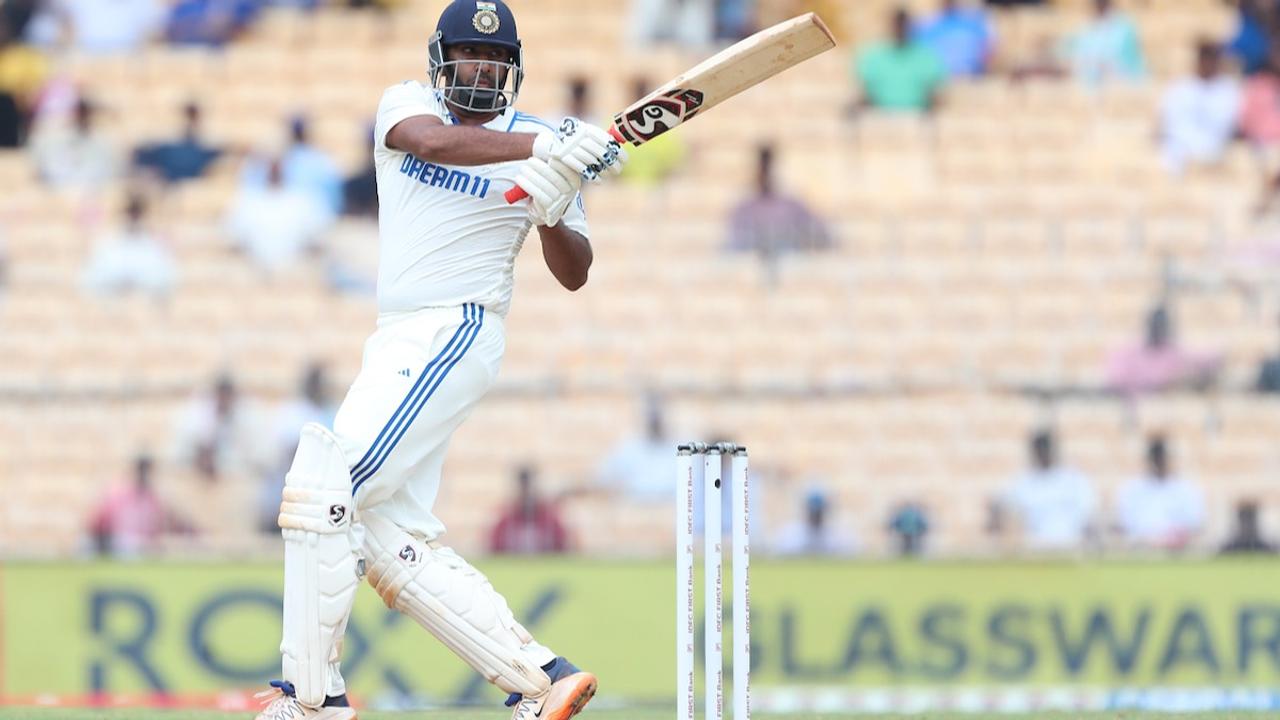 Ravichandran Ashwin plays a shot