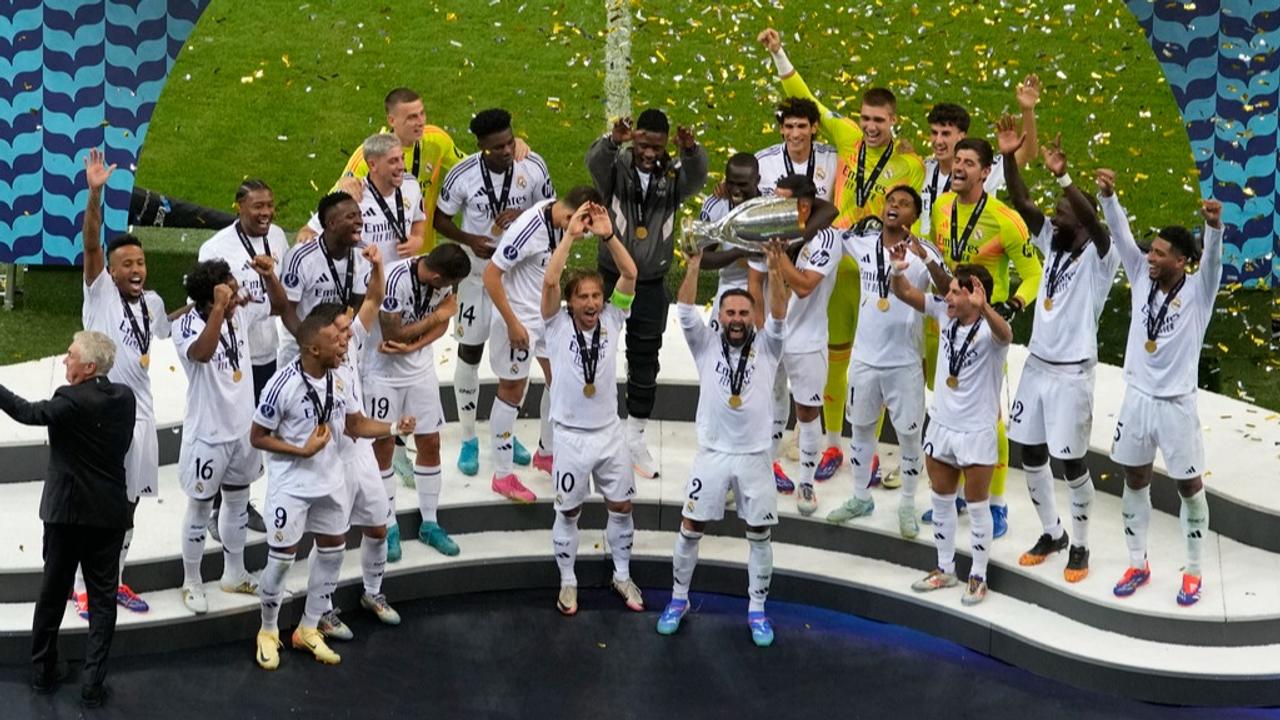 Real Madrid lift UEFA Super Cup trophy