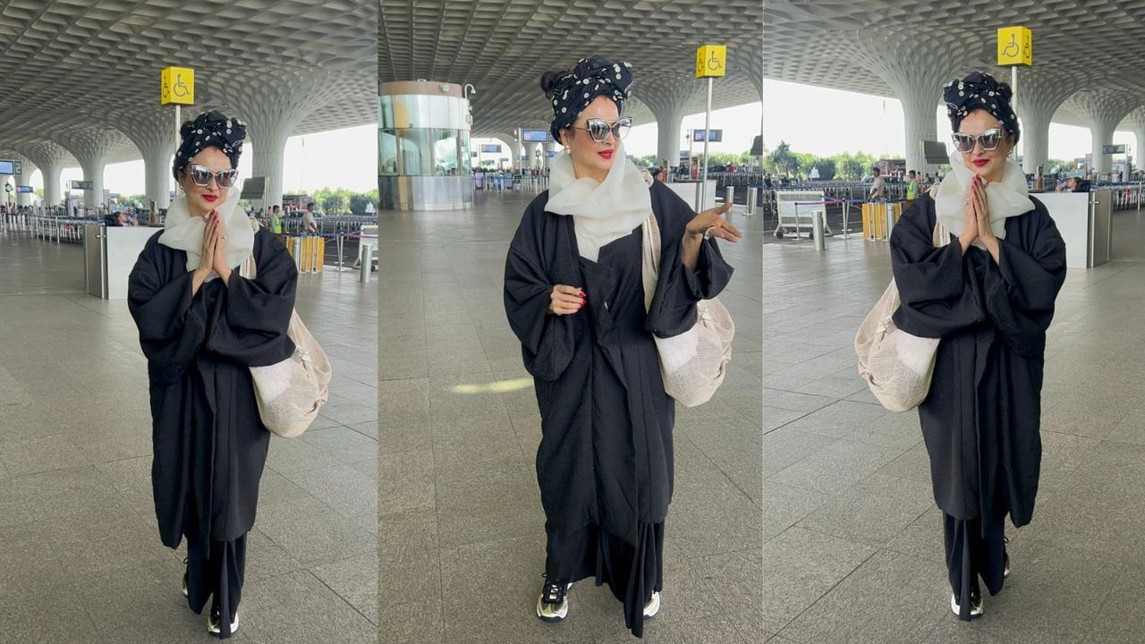 Rekha cool look at airport