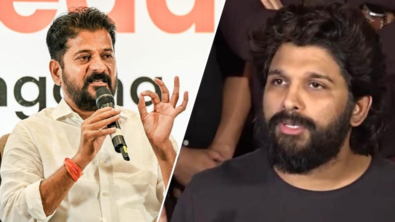 Revanth Reddy (L), Allu Arjun (R)