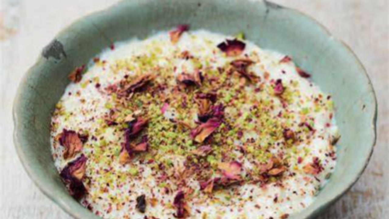 Try out this rose water infused kheer