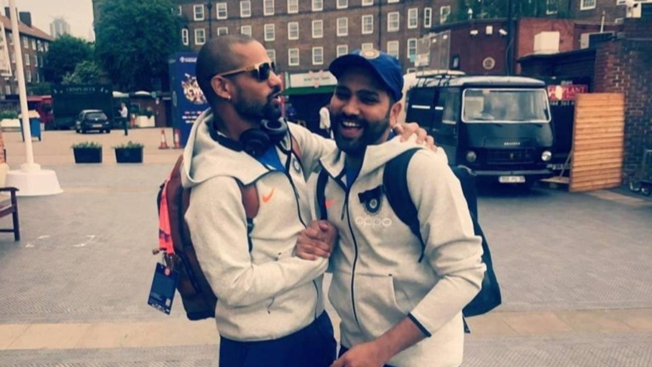 Rohit Sharma and Shikhar Dhawan during India's tour of England in 2018