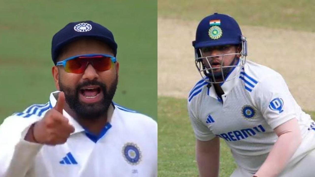 rohit sharma got angry at sarfaraz khan wicketkeeping punched him when he left the ball