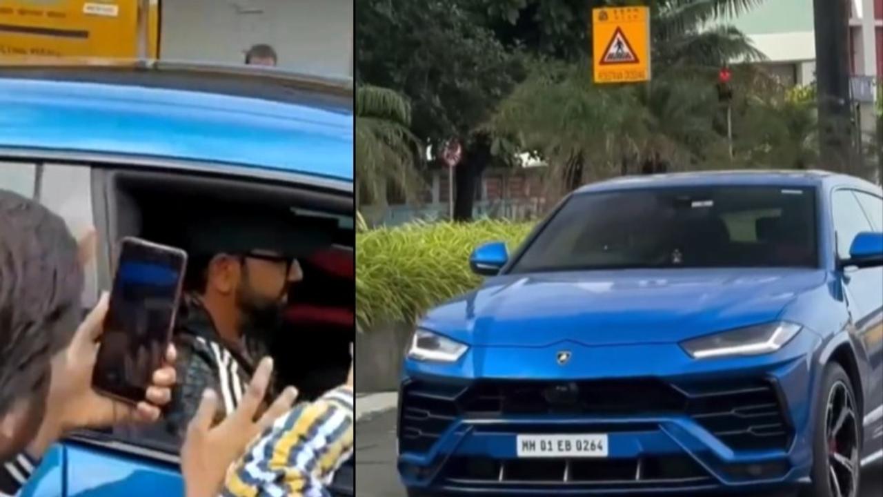 Rohit Sharma in his Lamborghini