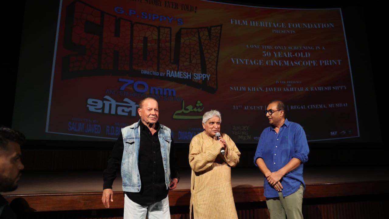 Salim Khan and Javed Akhtar, who were the masterminds behind Sholay, came together for a special screening