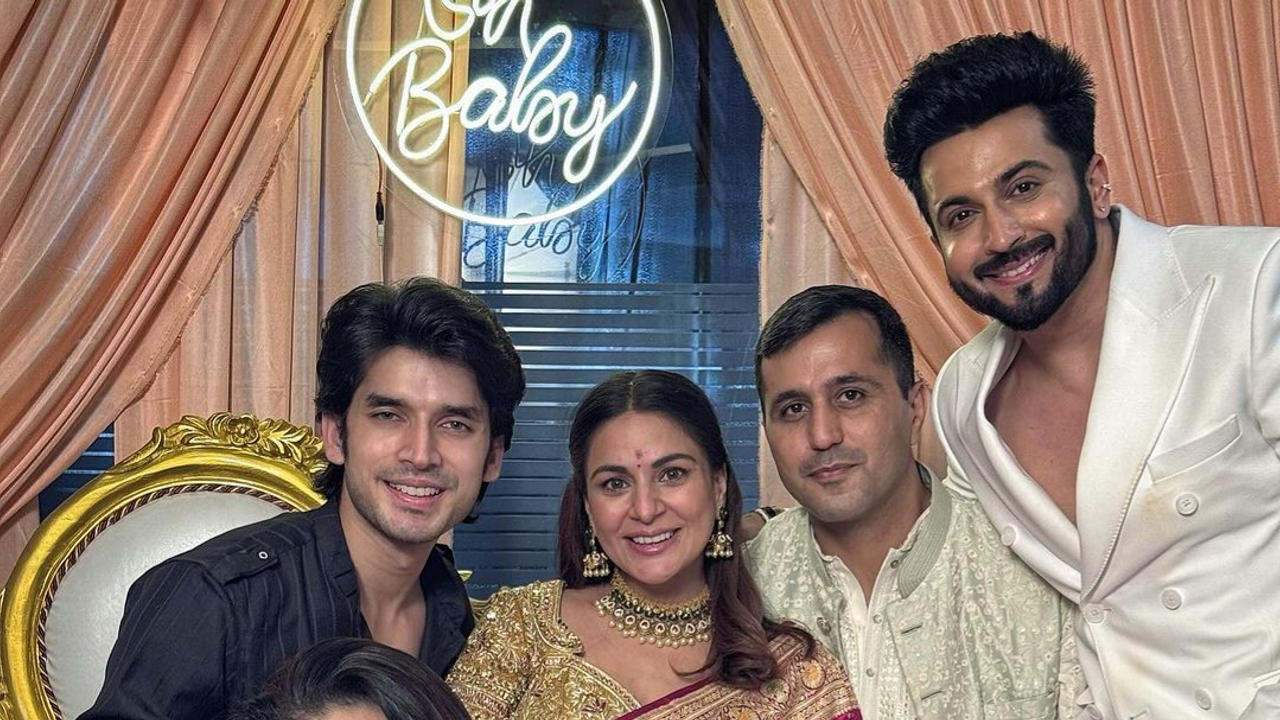 Shraddha Arya at her baby shower with Rahul Nagal and others