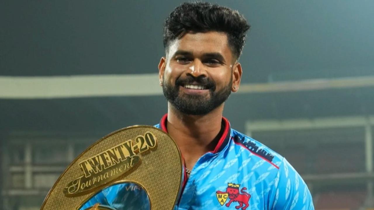 Shreyas Iyer is all smiles after winning the Syed Mushtaq Ali Trophy with Mumbai