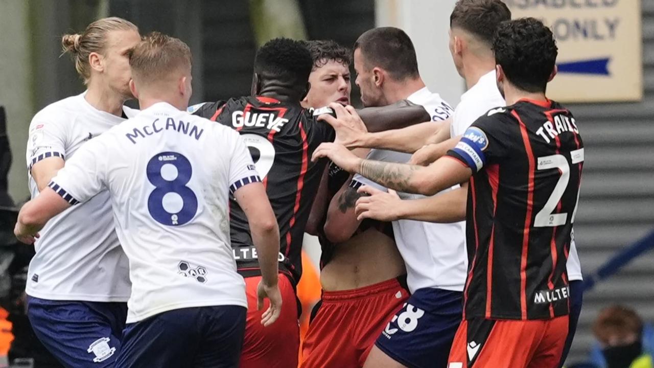 Soccer player in England’s second division suspended for biting opponent during ill-tempered game