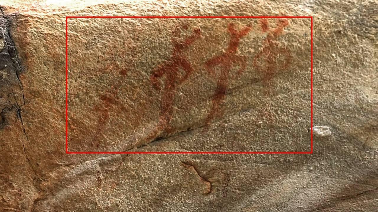 stone age rock paintings found in a village in chittorgarh