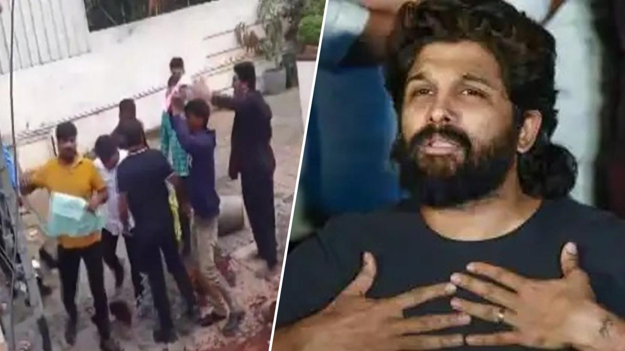 Students created ruckus outside Allu Arjun's house.