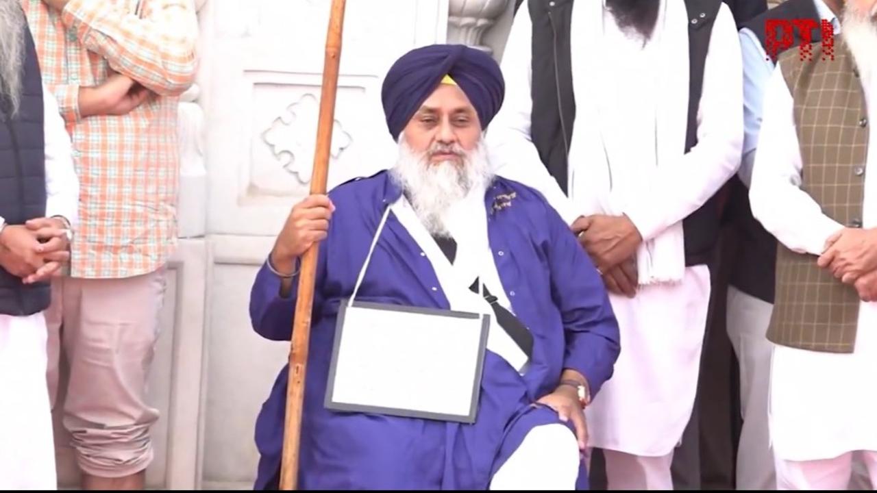 Sukhbir Singh Badal has started the punishment assigned to him by the Akal Takht, the highest temporal authority of Sikhs, in connection with the sacrilege case