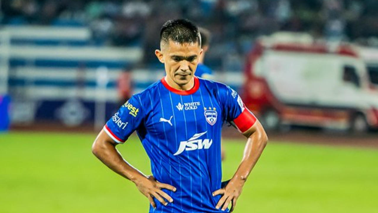 Sunil Chhetri during match against Mohun Bagan