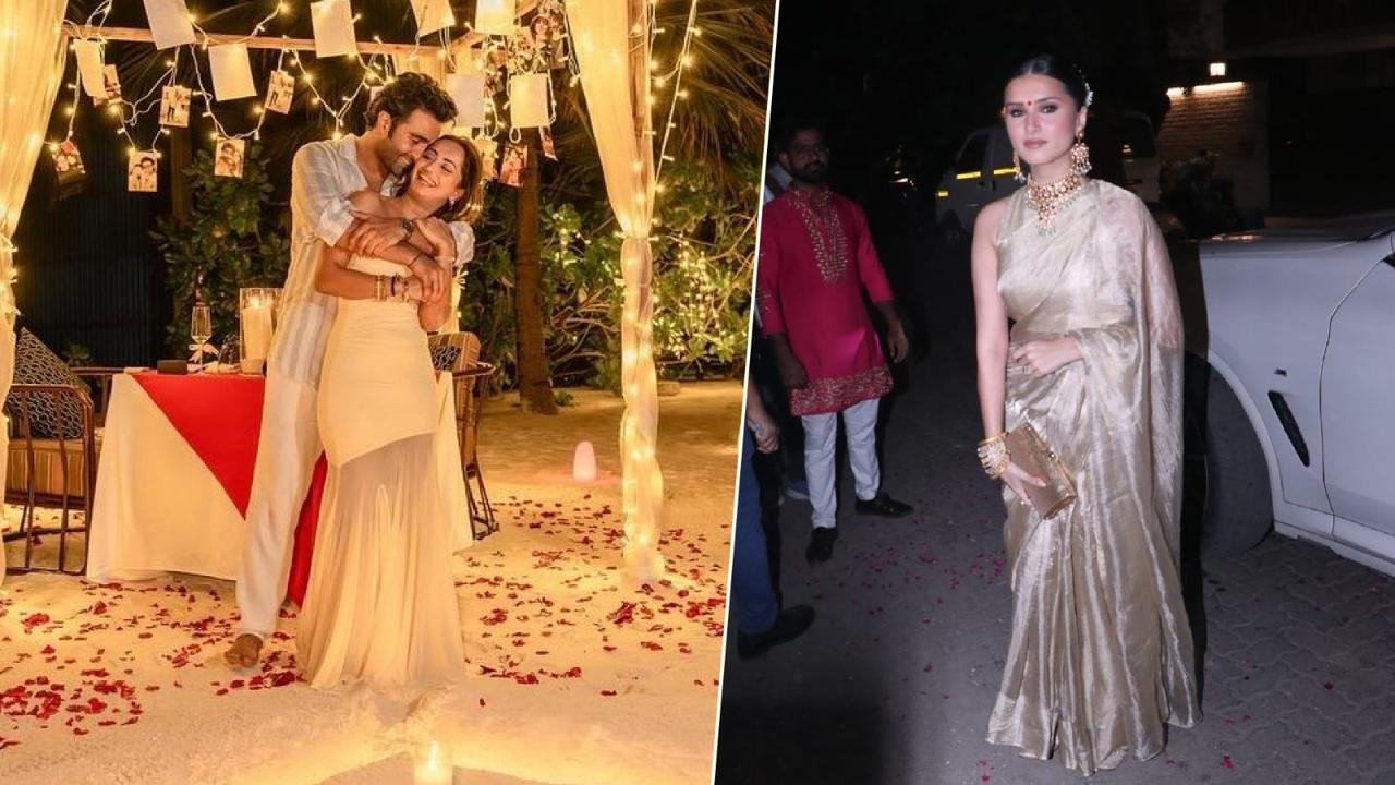 Tara Sutaria snapped at a wedding on Saturday