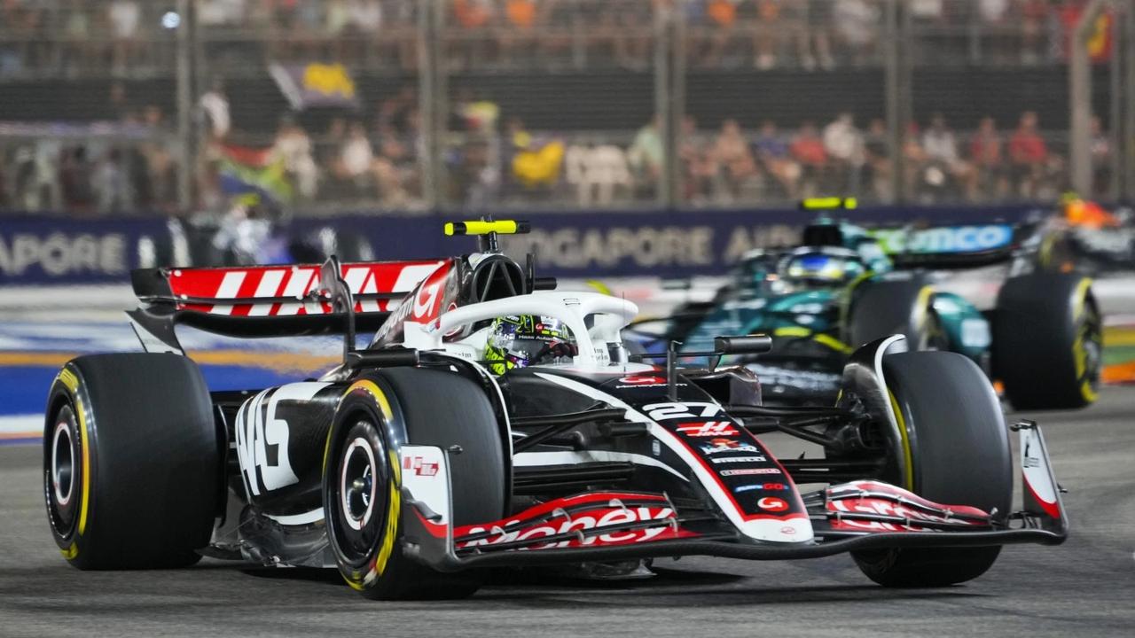 The Haas F1 team in action.