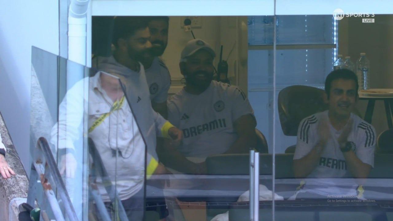 The happiness of Virat Kohli, Rohit Sharma & Gautam Gambhir when Akash & Bumrah saved follow on.