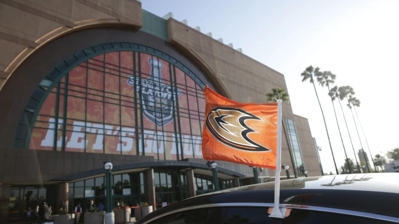 The Honda Center before match between Anaheim Ducks and the Dallas Stars