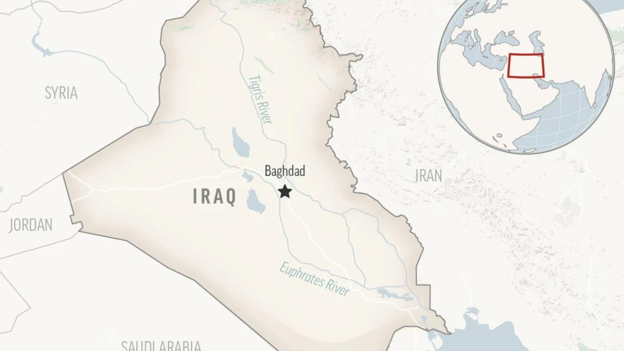 This is a locator map for Iraq with its capital, Baghdad