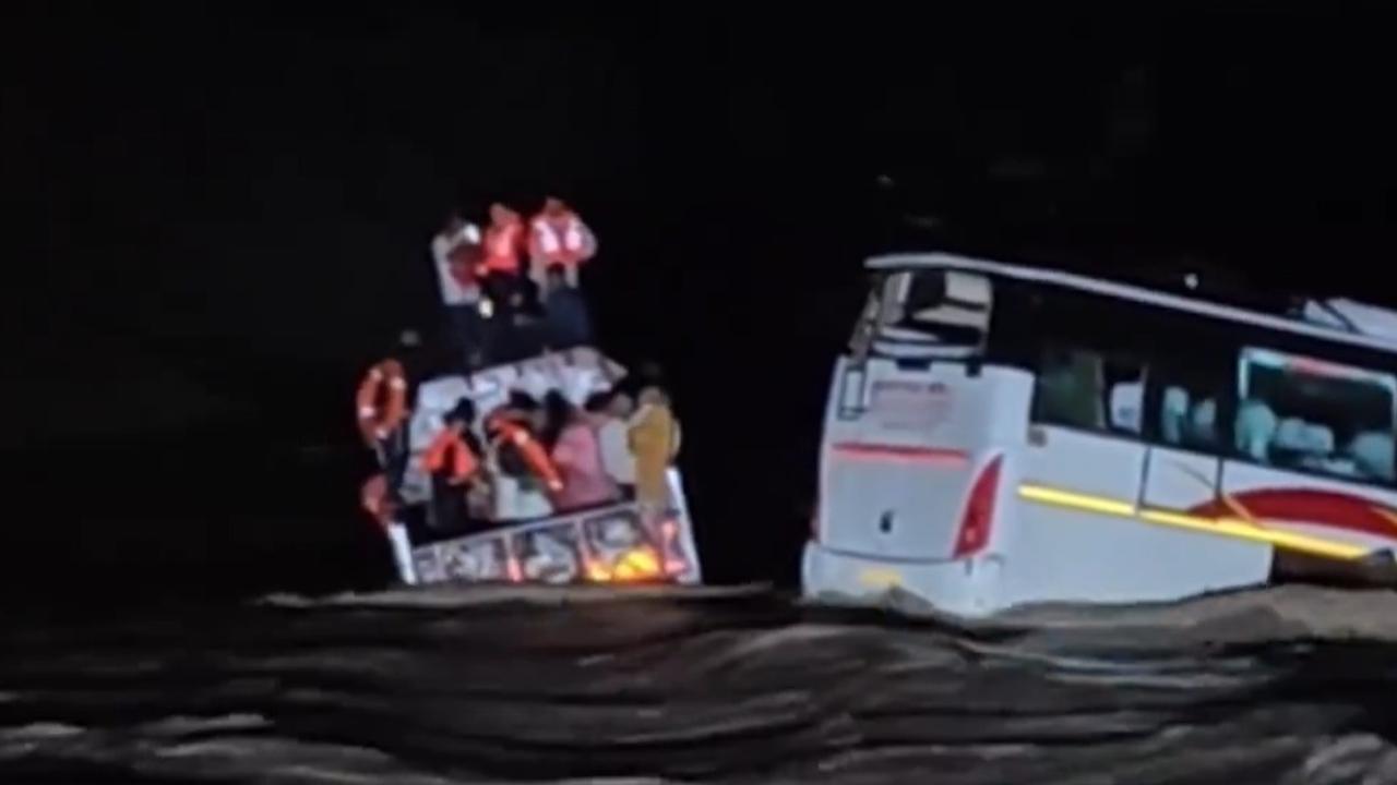 Tourist Bus Carrying 37 Passengers Stranded In Floodwaters In Gujarat’s Bhavnagar