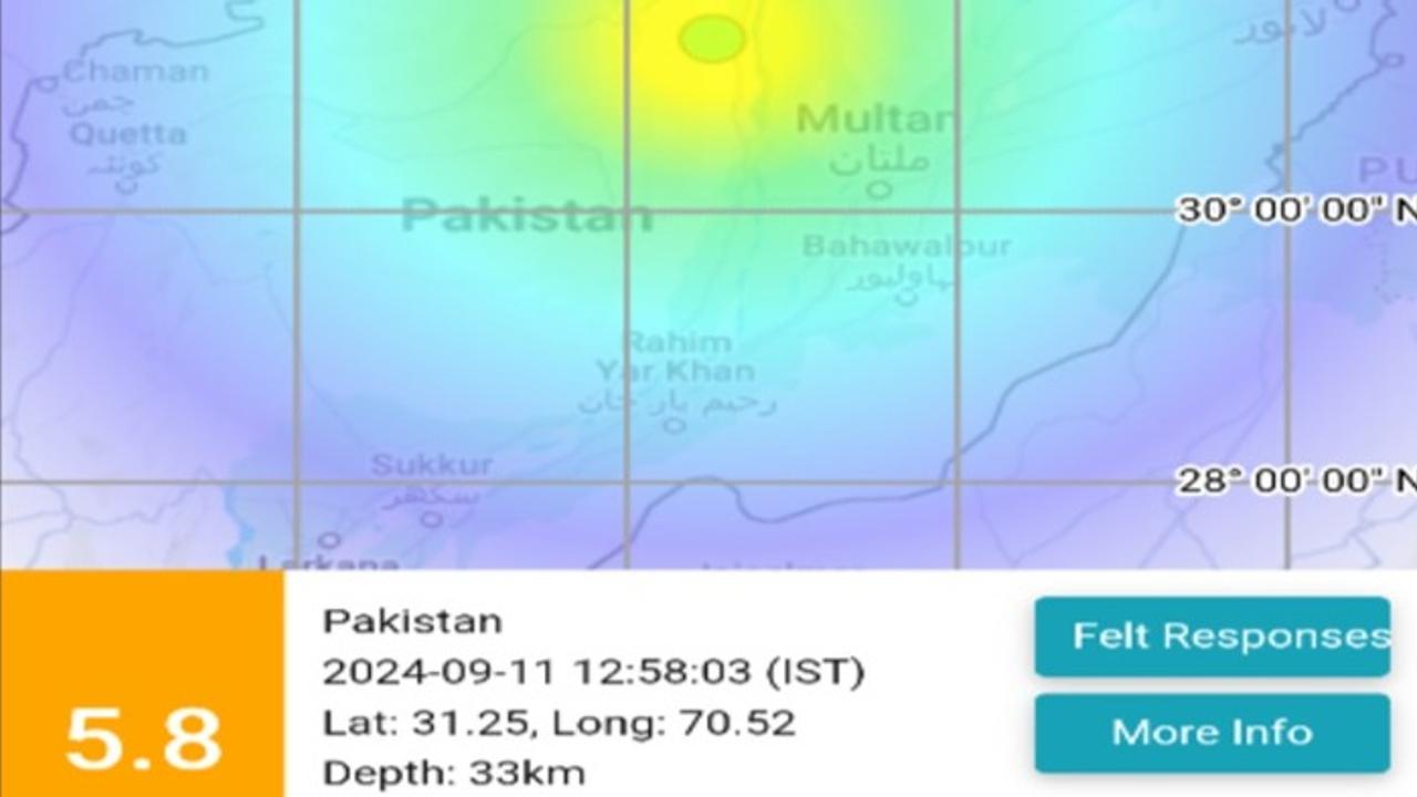 Tremors were felt in several major Pakistani cities, including Islamabad and Lahore