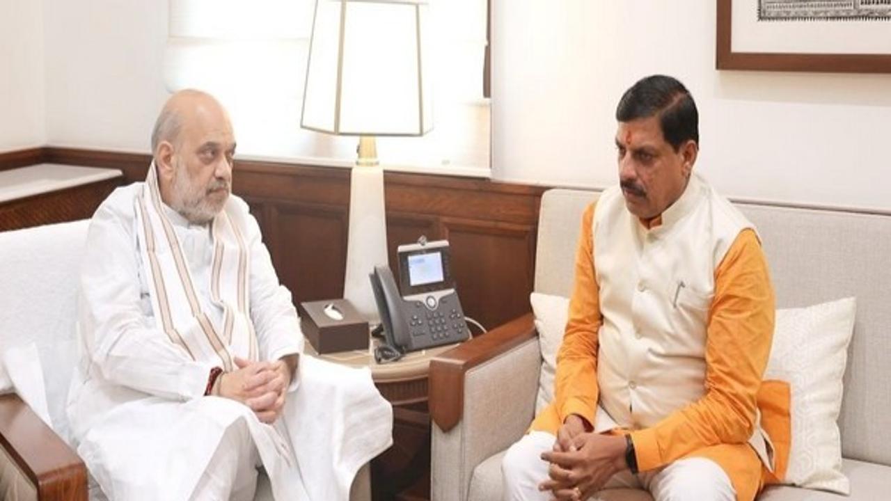 Union Home Minister Amit Shah and MP CM Mohan Yadav