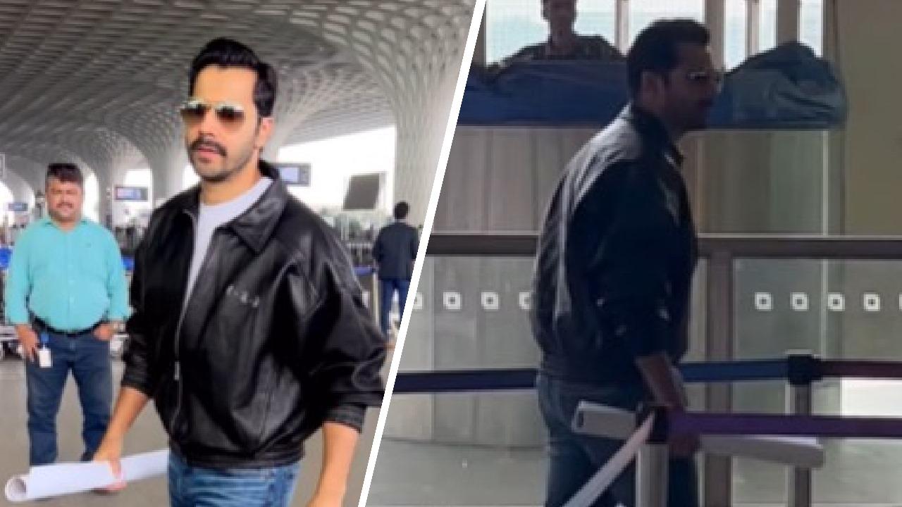 Varun Dhawan snapped at Mumbai airport.